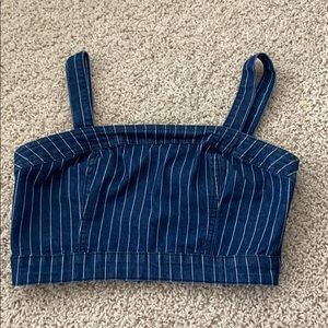 Fake denim colored tank top